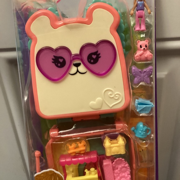 New Polly Pocket CUTIE BEAR PICNIC Mini Play Set Toy Pet and Food Theme 🦋🧸🧺 - Picture 2 of 5